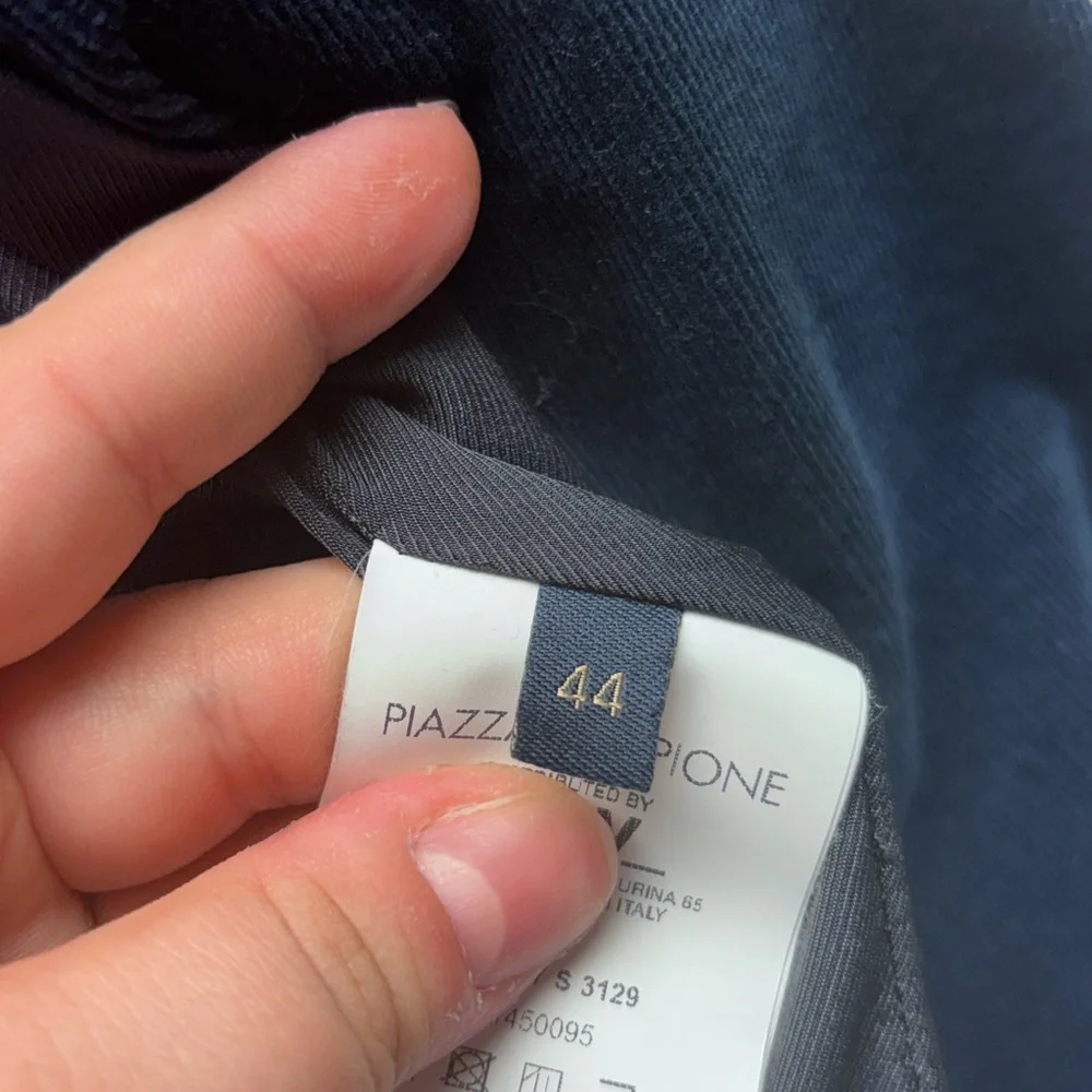 Piazza Sempione Blue Corduroy Double-Breasted Blazer – Size 44 (Made in Italy) - Picture 9 of 15